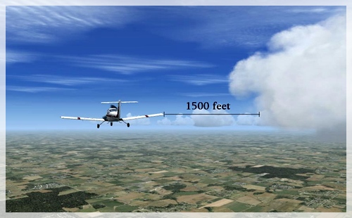 Minimum visibility 5 km di bawah 10000 kaki, perhatikan juga minimum jarak terhadap awan
