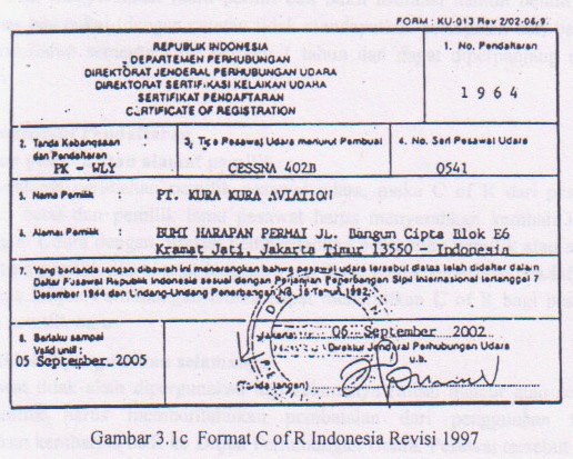 Gambar format C of R Indonesia Revisi 1997 