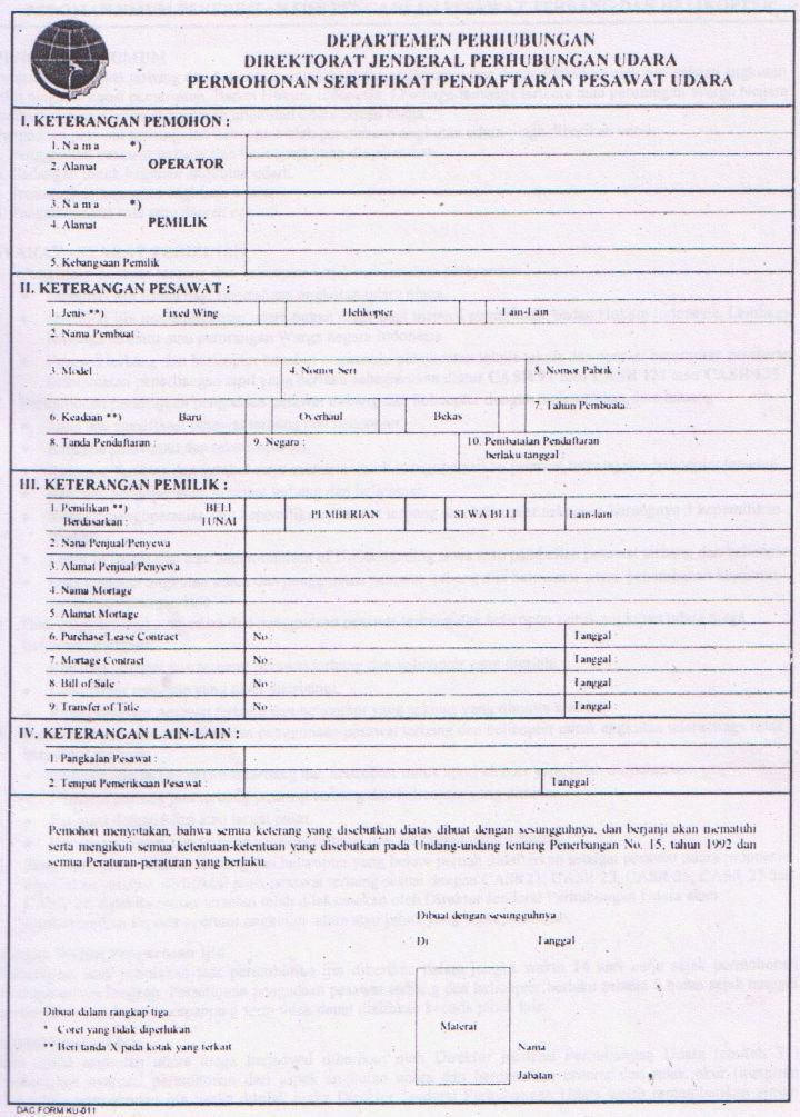 Gambar Form KU-011 Permohonan Sertifikat Tanda Pendaftaran